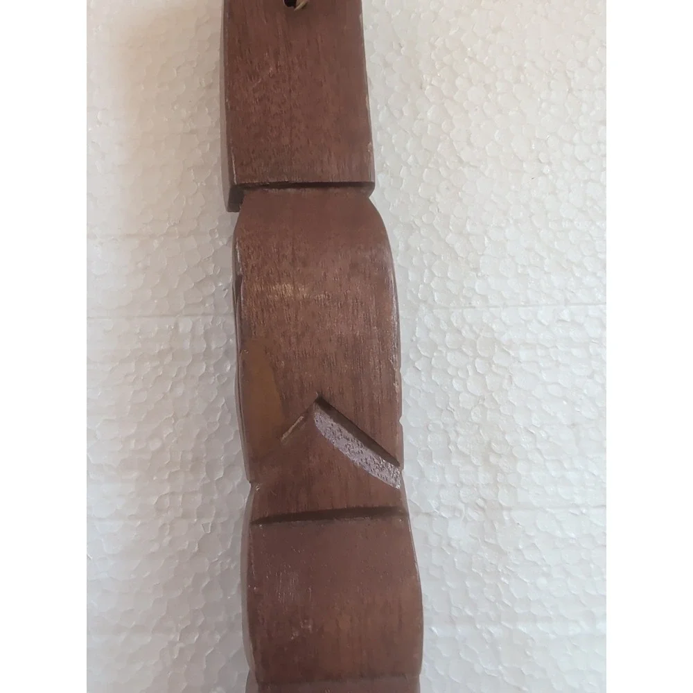 VTG Souvenir Wood Fork & Spoon Carved Tiki Totem Mid Century Decor Kitchen